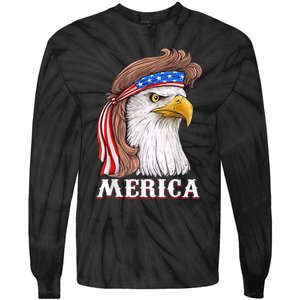 Eagle Mullet 4th Of July USA American Flag Merica Tie-Dye Long Sleeve Shirt