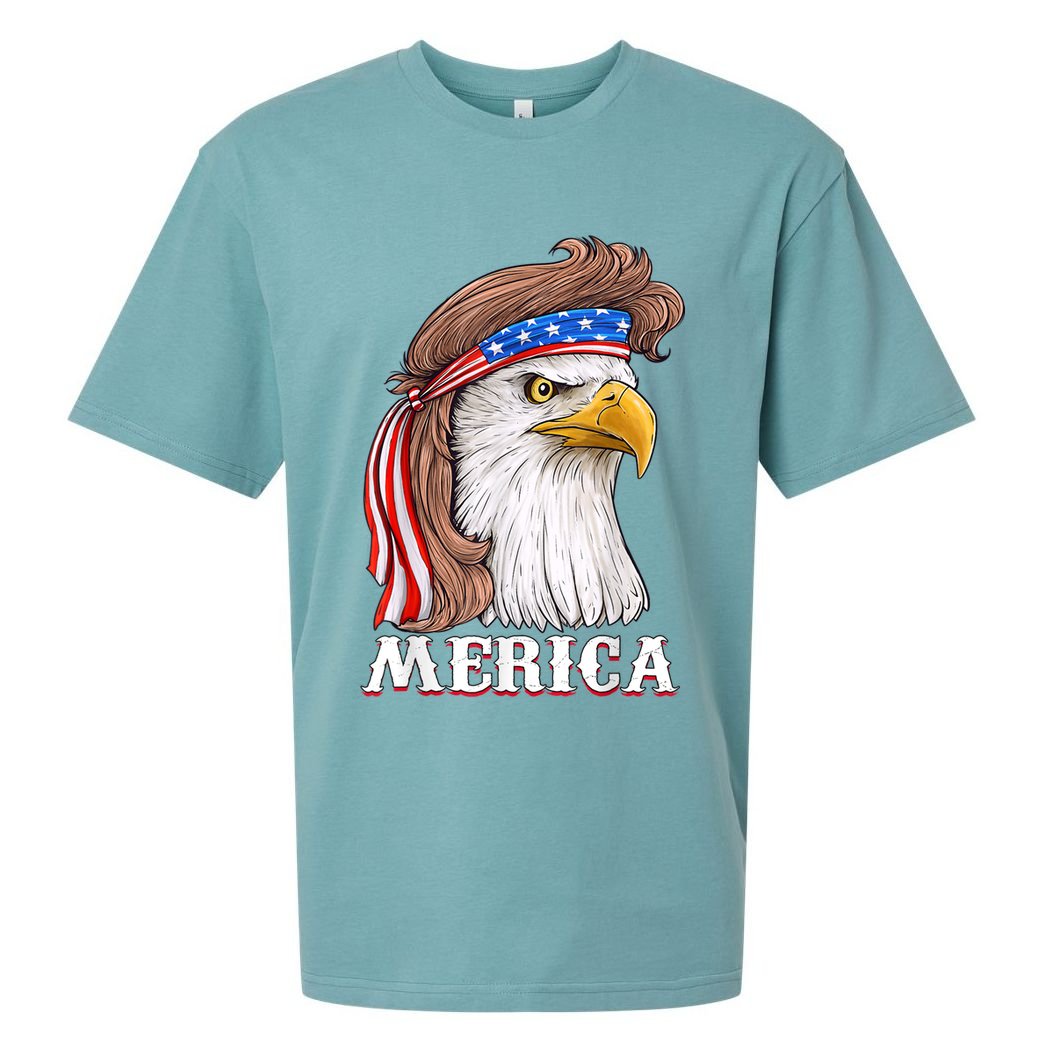 Eagle Mullet 4th Of July USA American Flag Merica Sueded Cloud Jersey T-Shirt