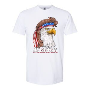 Eagle Mullet 4th Of July USA American Flag Merica Softstyle CVC T-Shirt