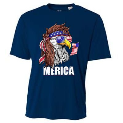 Eagle Mullet 4th Of July USA American Flag Mericas Cooling Performance Crew T-Shirt