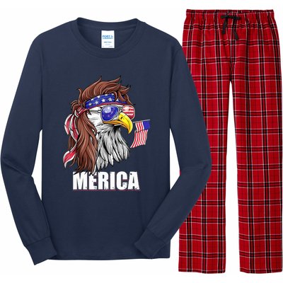 Eagle Mullet 4th Of July USA American Flag Mericas Long Sleeve Pajama Set