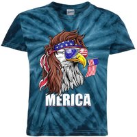 Eagle Mullet 4th Of July USA American Flag Mericas Kids Tie-Dye T-Shirt