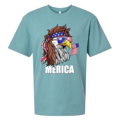 Eagle Mullet 4th Of July USA American Flag Mericas Sueded Cloud Jersey T-Shirt