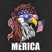 Eagle Mullet 4th Of July Usa American Flag Merica Gift 7 Panel Mesh Trucker Snapback Hat