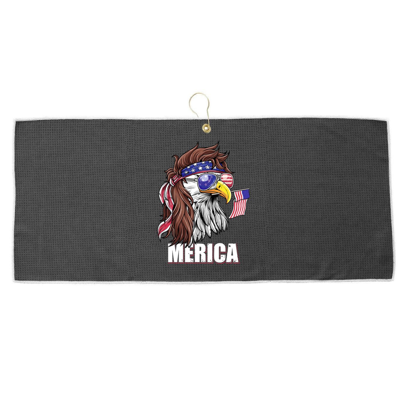 Eagle Mullet 4th Of July Usa American Flag Merica Gift Large Microfiber Waffle Golf Towel