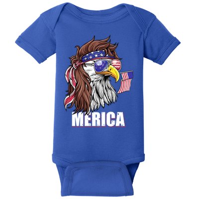 Eagle Mullet 4th Of July Usa American Flag Merica Gift Baby Bodysuit