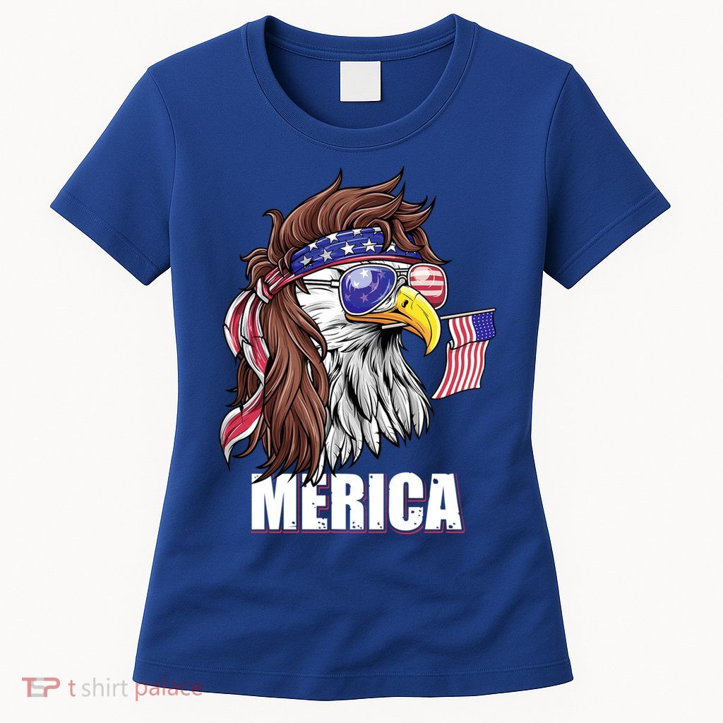 Eagle Mullet 4th Of July Usa American Flag Merica Gift Womens T-Shirt