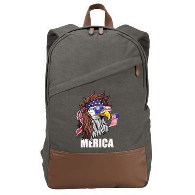 Eagle Mullet 4th Of July Usa American Flag Merica Gift Cotton Canvas Backpack
