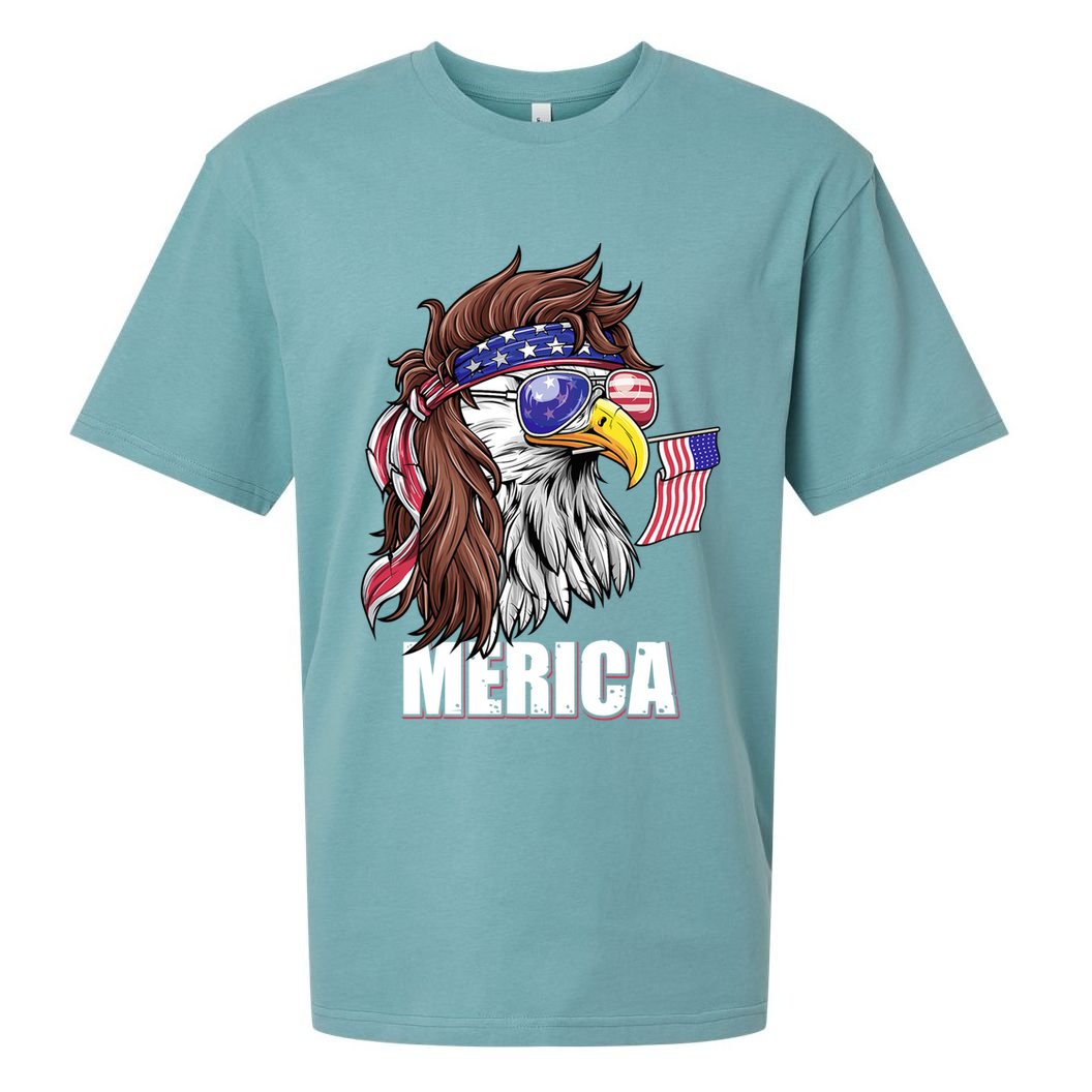 Eagle Mullet 4th Of July Usa American Flag Merica Gift Sueded Cloud Jersey T-Shirt