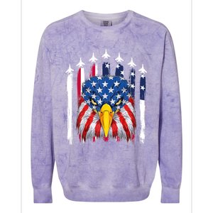 Eagle Mullet 4th Of July USA American Flag Merica Colorblast Crewneck Sweatshirt