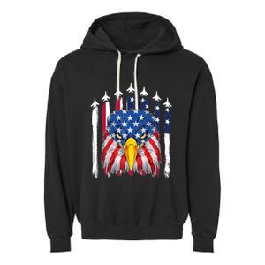 Eagle Mullet 4th Of July USA American Flag Merica Garment-Dyed Fleece Hoodie