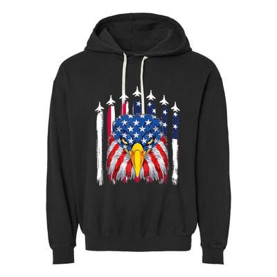 Eagle Mullet 4th Of July USA American Flag Merica Garment-Dyed Fleece Hoodie