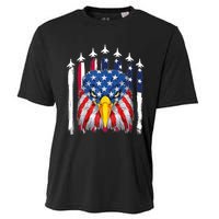 Eagle Mullet 4th Of July USA American Flag Merica Cooling Performance Crew T-Shirt