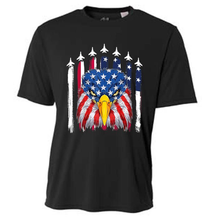 Eagle Mullet 4th Of July USA American Flag Merica Cooling Performance Crew T-Shirt