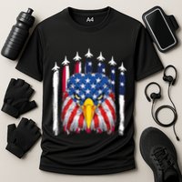 Eagle Mullet 4th Of July USA American Flag Merica Cooling Performance Crew T-Shirt