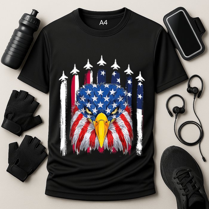 Eagle Mullet 4th Of July USA American Flag Merica Cooling Performance Crew T-Shirt