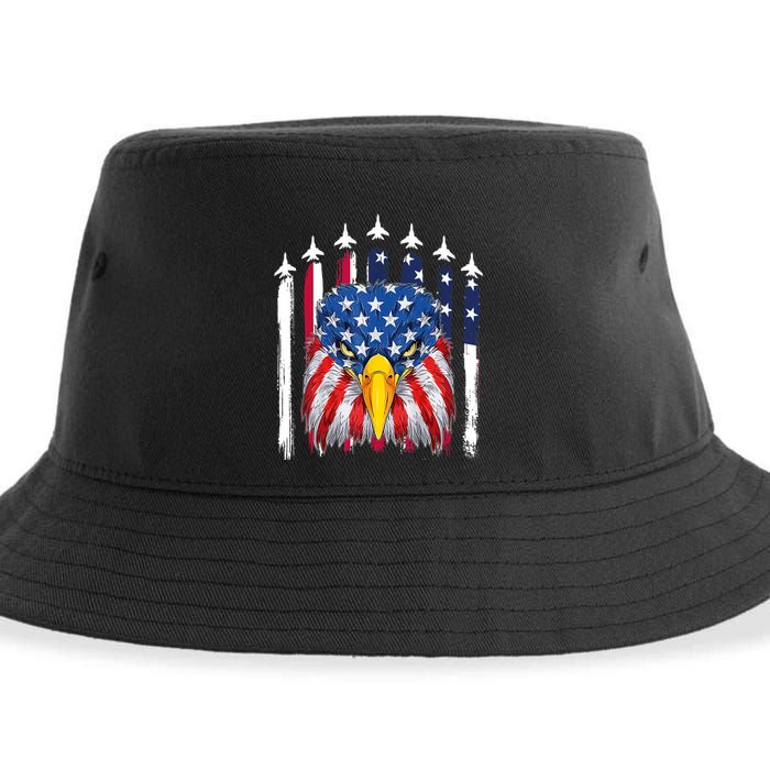 Eagle Mullet 4th Of July USA American Flag Merica Sustainable Bucket Hat
