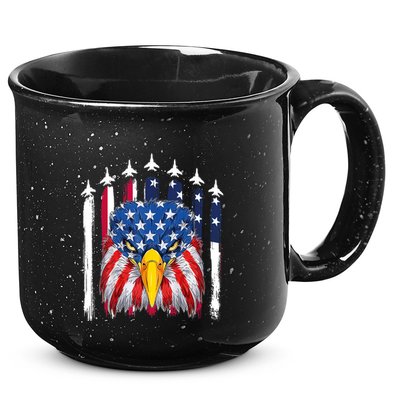 Eagle Mullet 4th Of July USA American Flag Merica 15oz Campfire Ceramic Mug