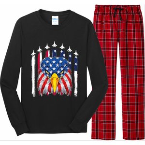 Eagle Mullet 4th Of July USA American Flag Merica Long Sleeve Pajama Set