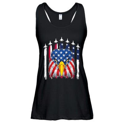 Eagle Mullet 4th Of July USA American Flag Merica Ladies Essential Flowy Tank