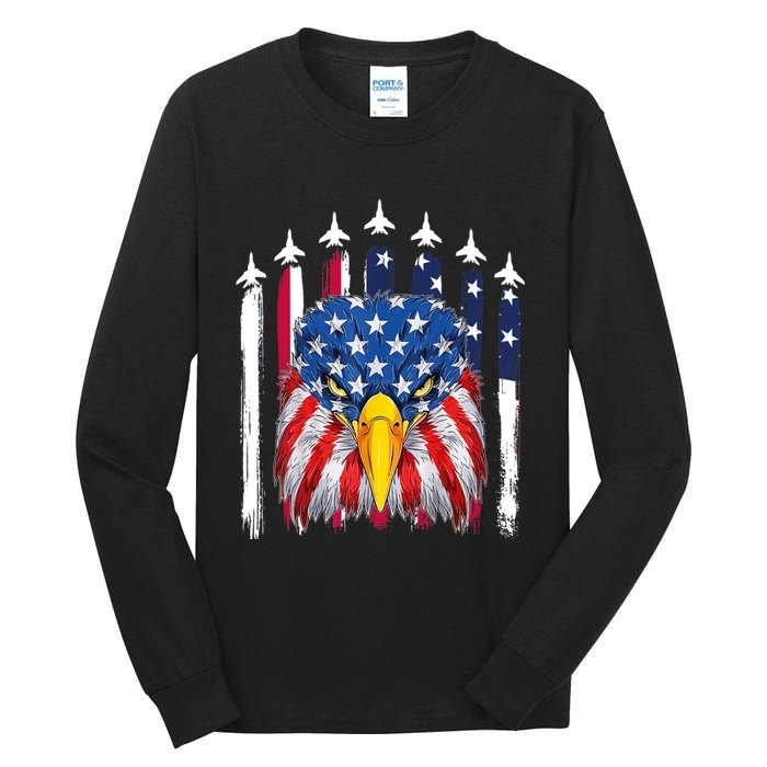 Eagle Mullet 4th Of July USA American Flag Merica Tall Long Sleeve T-Shirt