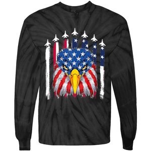 Eagle Mullet 4th Of July USA American Flag Merica Tie-Dye Long Sleeve Shirt