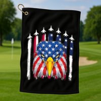 Eagle Mullet 4th Of July USA American Flag Merica Golf Towel