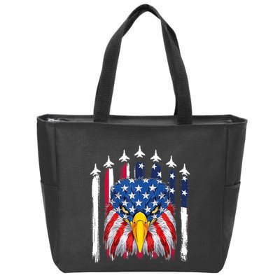 Eagle Mullet 4th Of July USA American Flag Merica Zip Tote Bag