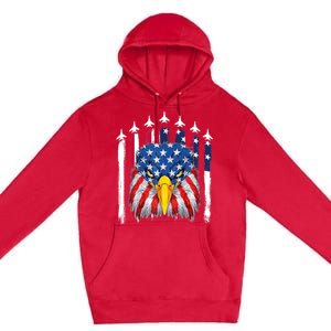 Eagle Mullet 4th Of July USA American Flag Merica Premium Pullover Hoodie