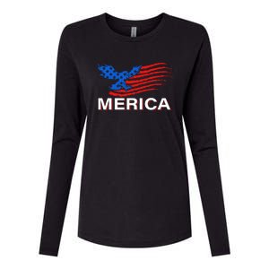 Eagle Mullet 4th Of July USA American Flag Merica Womens Cotton Relaxed Long Sleeve T-Shirt