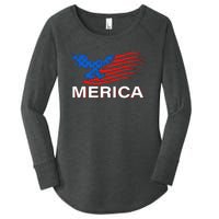 Eagle Mullet 4th Of July USA American Flag Merica Women's Perfect Tri Tunic Long Sleeve Shirt