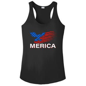 Eagle Mullet 4th Of July USA American Flag Merica Ladies PosiCharge Competitor Racerback Tank