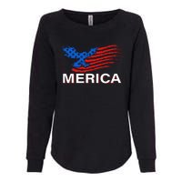 Eagle Mullet 4th Of July USA American Flag Merica Womens California Wash Sweatshirt