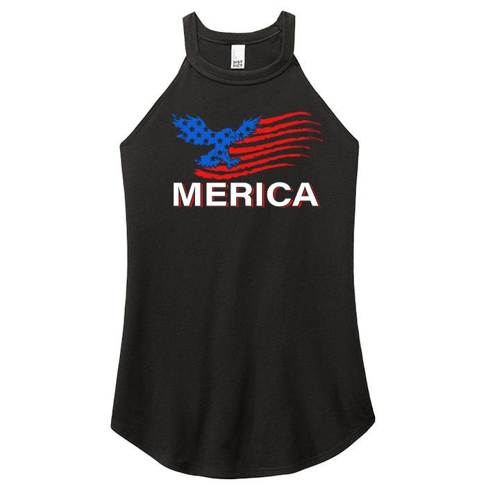 Eagle Mullet 4th Of July USA American Flag Merica Women's Perfect Tri Rocker Tank