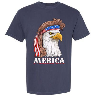 Eagle Mullet 4th Of July USA American Flag Merica Garment-Dyed Heavyweight T-Shirt