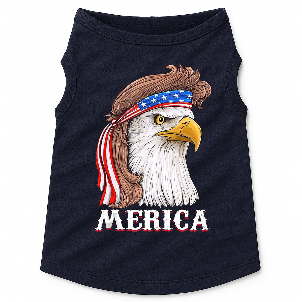 Eagle Mullet 4th Of July USA American Flag Merica Doggie Tank