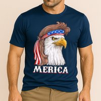 Eagle Mullet 4th Of July USA American Flag Merica Cooling Performance Crew T-Shirt
