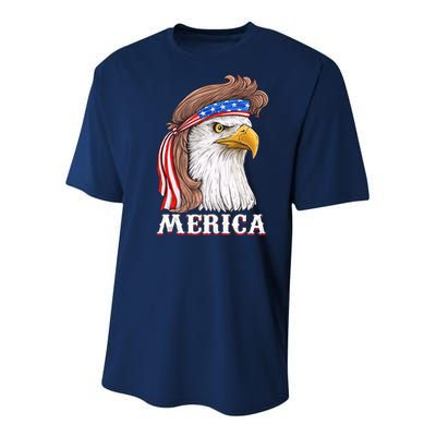 Eagle Mullet 4th Of July USA American Flag Merica Youth Performance Sprint T-Shirt