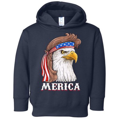 Eagle Mullet 4th Of July USA American Flag Merica Toddler Hoodie