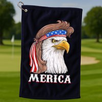 Eagle Mullet 4th Of July USA American Flag Merica Golf Towel
