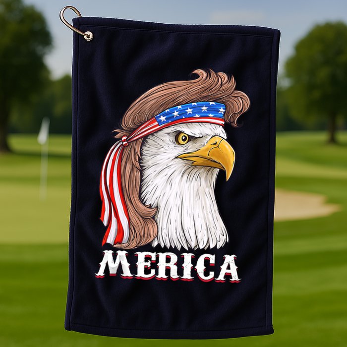 Eagle Mullet 4th Of July USA American Flag Merica Golf Towel