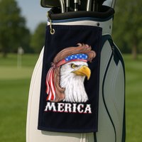 Eagle Mullet 4th Of July USA American Flag Merica Golf Towel
