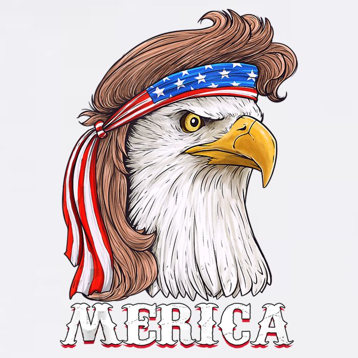 Eagle Mullet 4th Of July USA American Flag Merica Garment-Dyed Sweatshirt
