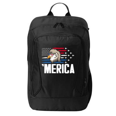 Eagle Mullet 4th Of July Gift USA American Flag Merica Cool Gift City Backpack