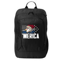 Eagle Mullet 4th Of July Gift USA American Flag Merica Cool Gift City Backpack