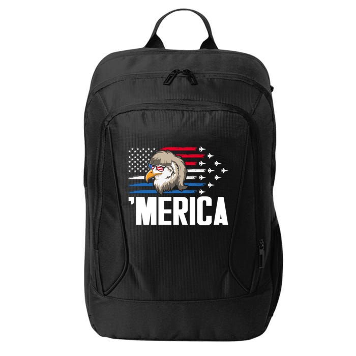 Eagle Mullet 4th Of July Gift USA American Flag Merica Cool Gift City Backpack