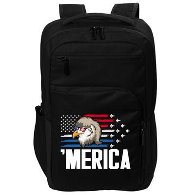 Eagle Mullet 4th Of July Gift USA American Flag Merica Cool Gift Impact Tech Backpack