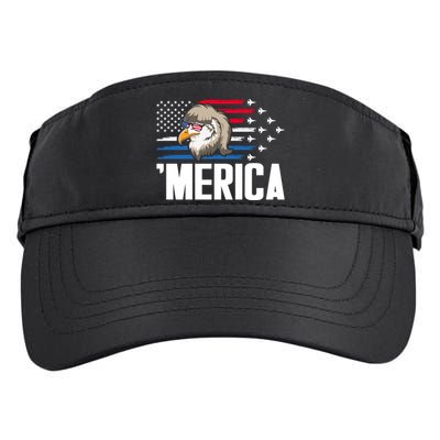 Eagle Mullet 4th Of July Gift USA American Flag Merica Cool Gift Adult Drive Performance Visor