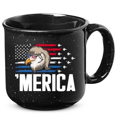 Eagle Mullet 4th Of July Gift USA American Flag Merica Cool Gift 15oz Campfire Ceramic Mug