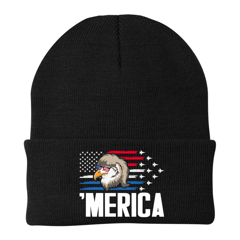 Eagle Mullet 4th Of July Gift USA American Flag Merica Cool Gift Beanie